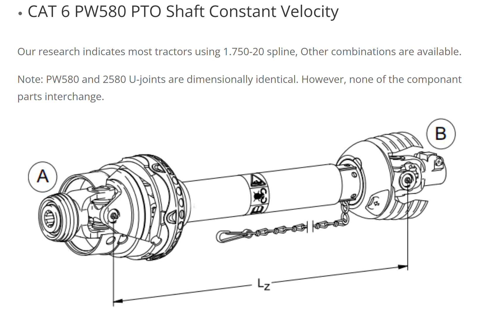 CAT-6-PW580-PTO-Shaft
